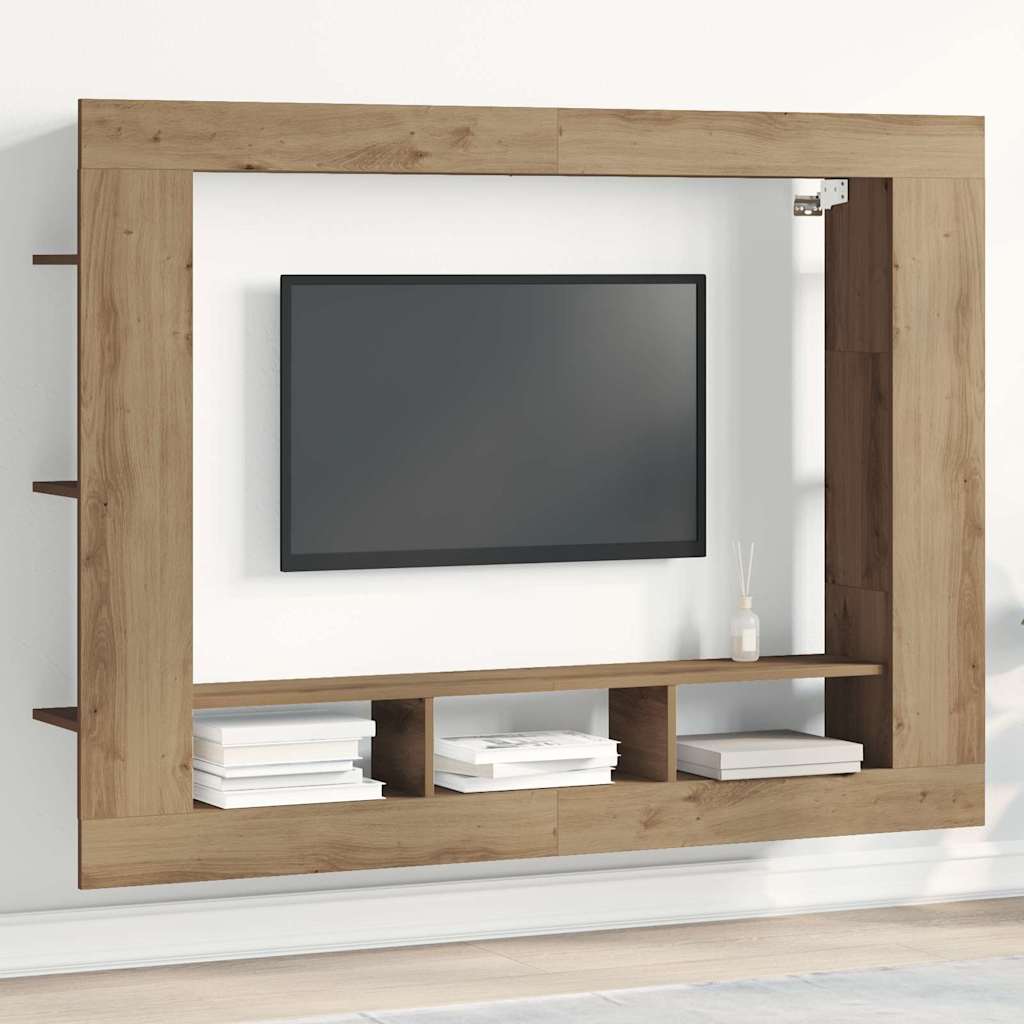 TV Cabinet 152x22x113 cm Engineered Wood Artisan oak