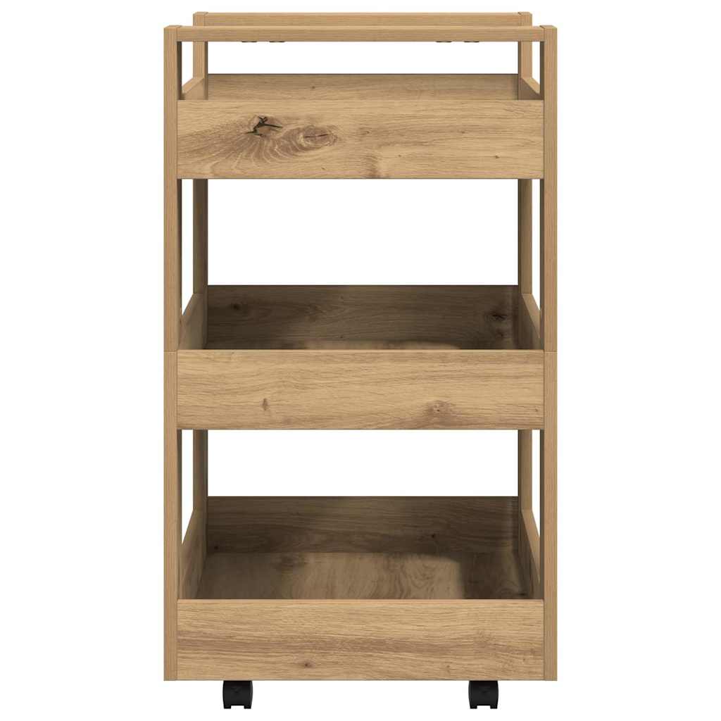 vidaXL Kitchen Trolley Artisan Oak 60 x 45 x 80 cm Engineered Wood 6