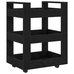 vidaXL Kitchen Trolley Black Oak 60 x 45 x 80 cm Engineered Wood 2