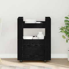 vidaXL Kitchen Trolley Black oak 60 x 45 x 80 cm Engineered Wood 4
