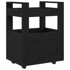 vidaXL Kitchen Trolley Black oak 60 x 45 x 80 cm Engineered Wood 2