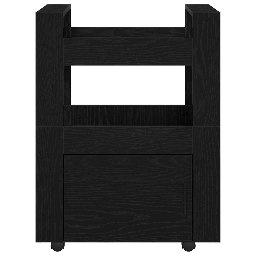vidaXL Kitchen Trolley Black oak 60 x 45 x 80 cm Engineered Wood 6