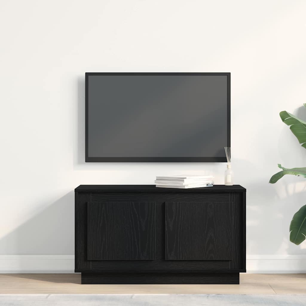 vidaXL TV Cabinet 80 x 35 x 45 cm Black oak Engineered wood 4