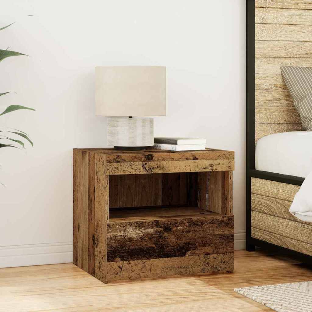 vidaXL Bedside Cabinet Old Wood 50 x 40 x 45 cm Engineered Wood 1