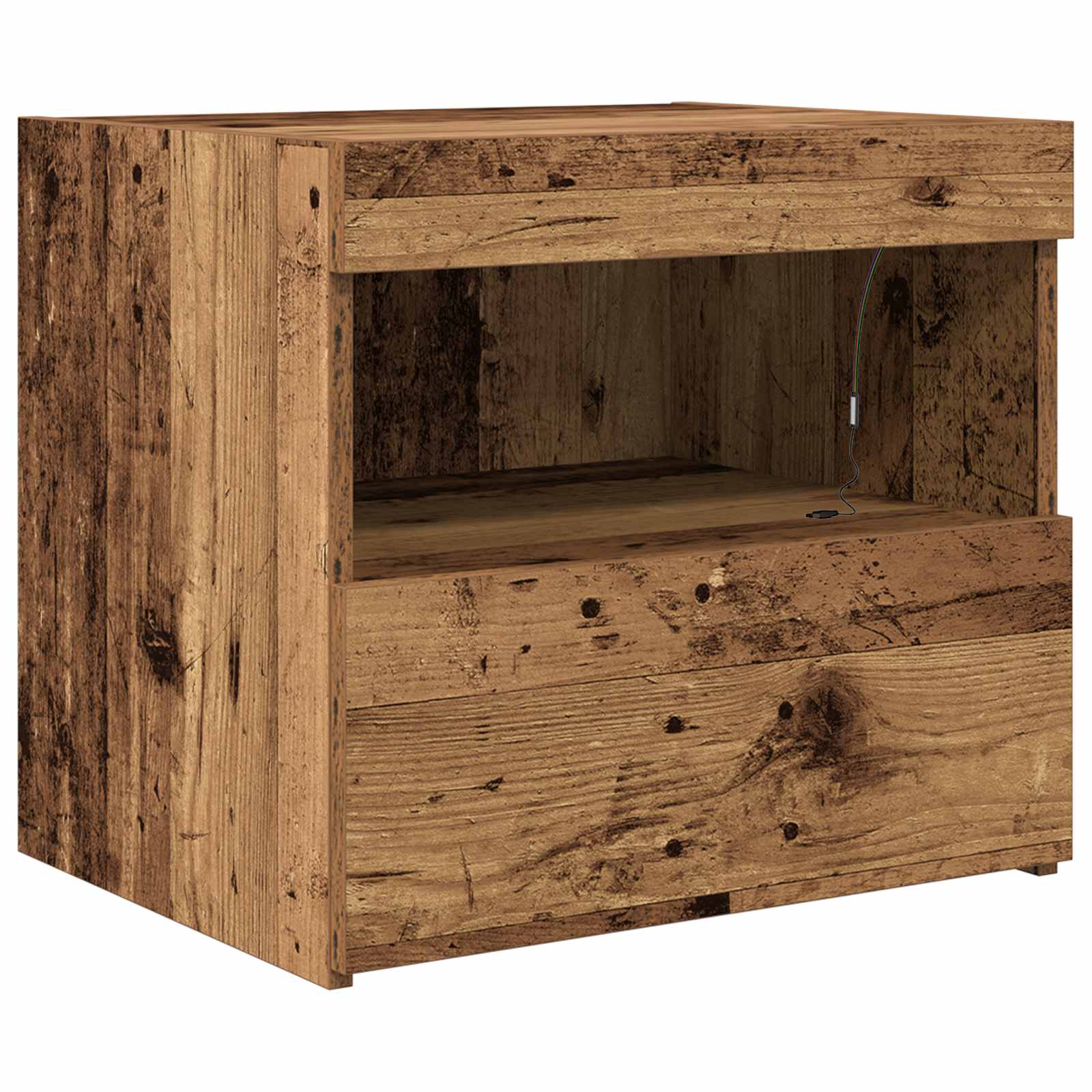 vidaXL Bedside Cabinet Old Wood 50 x 40 x 45 cm Engineered Wood 2