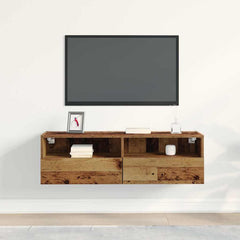 vidaXL TV Wall Cabinet 100 x 30 x 30 cm Old wood Engineered Wood 4