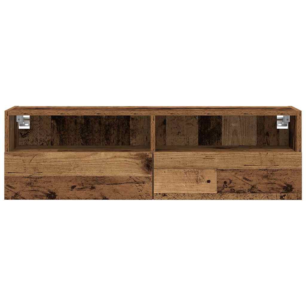 vidaXL TV Wall Cabinet 100 x 30 x 30 cm Old wood Engineered Wood 6