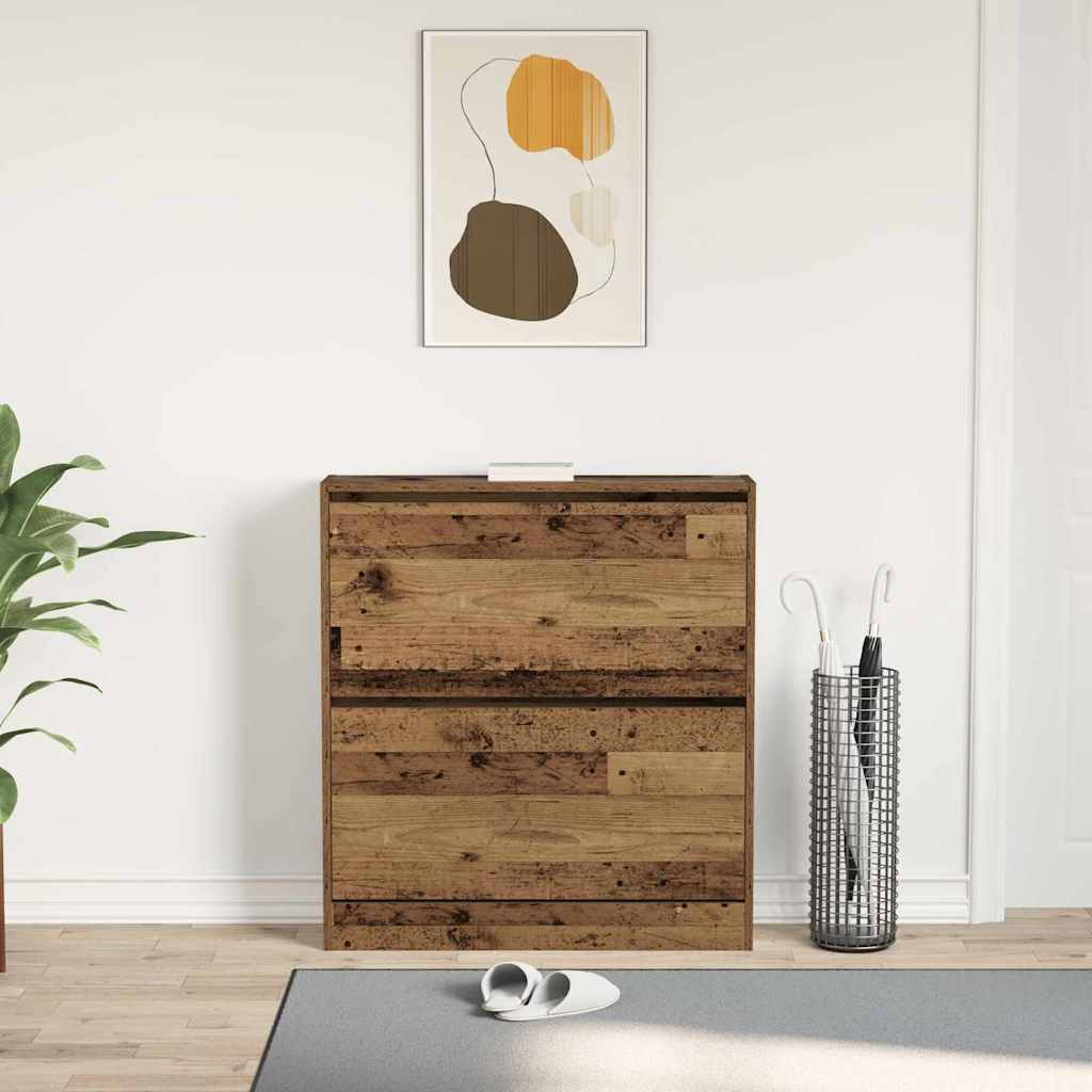 vidaXL Shoe Cabinet 80 x 21 x 87.5 cm Engineered Wood Old Wood 4
