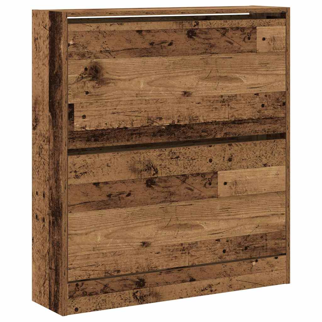 vidaXL Shoe Cabinet 80 x 21 x 87.5 cm Engineered Wood Old Wood 2