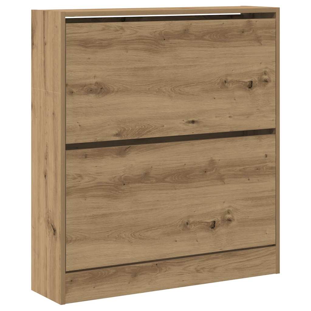vidaXL Shoe Cabinet 80 x 21 x 87.5 cm Engineered Wood Smoked Oak 2