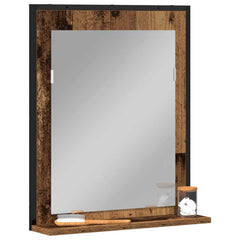 vidaXL Mirror Old wood 50 x 12 x 60 cm Glass and Engineered Wood 3