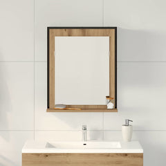 vidaXL Mirror Artisan oak 50 x 12 x 60 cm Glass and Engineered Wood 4