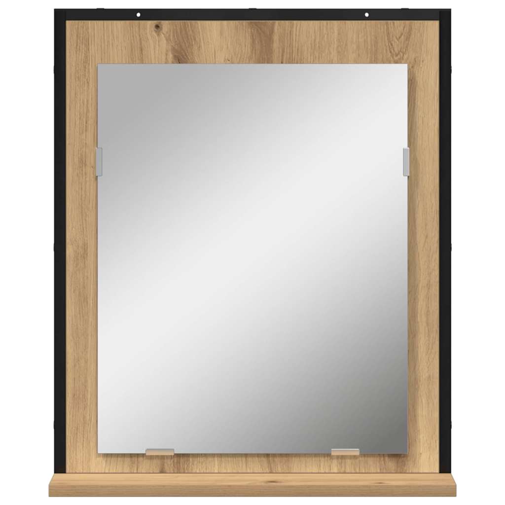 vidaXL Mirror Artisan oak 50 x 12 x 60 cm Glass and Engineered Wood 5