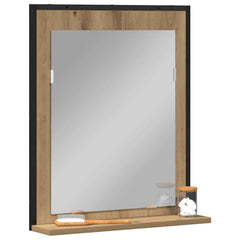 vidaXL Mirror Artisan oak 50 x 12 x 60 cm Glass and Engineered Wood 3