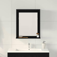 vidaXL Mirror Black oak 50 x 12 x 60 cm Glass and Engineered Wood 4