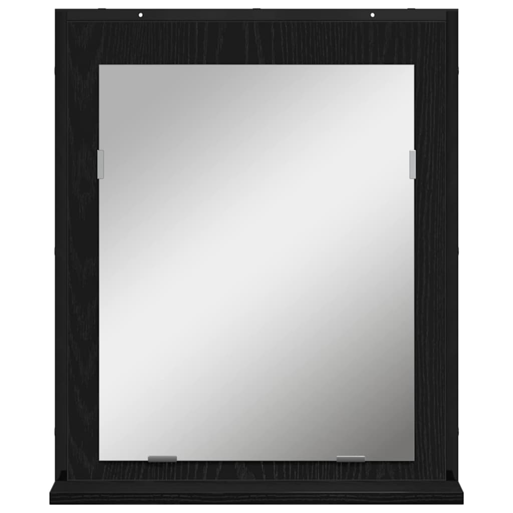 vidaXL Mirror Black oak 50 x 12 x 60 cm Glass and Engineered Wood 5