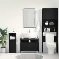 vidaXL Bathroom Sink Cabinet Black oak 80 x 30 x 60 cm Engineered Wood 4