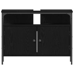 vidaXL Bathroom Sink Cabinet Black oak 80 x 30 x 60 cm Engineered Wood 6
