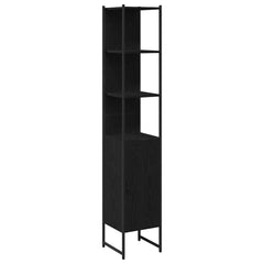 vidaXL Bathroom Cabinet Black oak 33 x 33 x 185.5 cm Engineered Wood 2