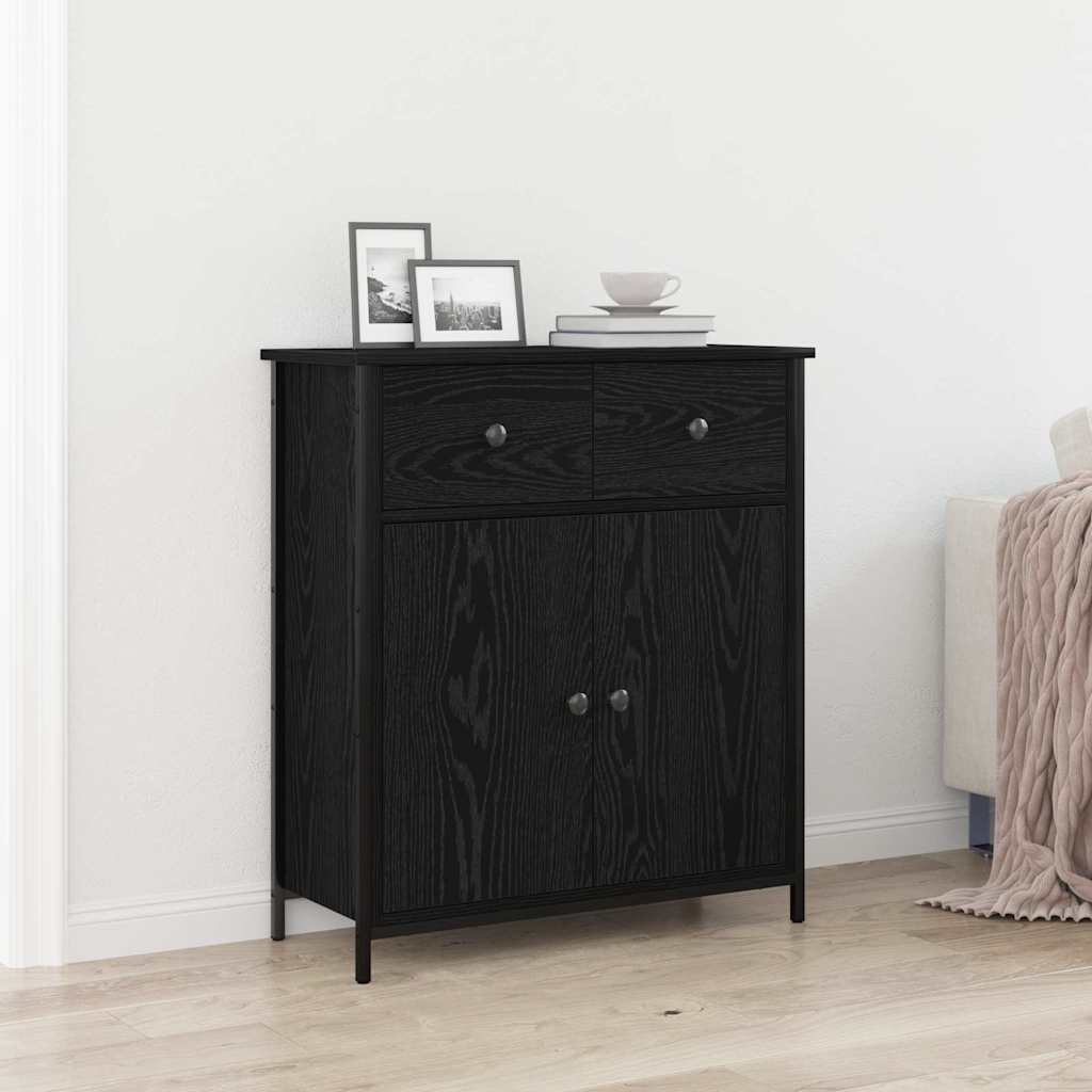 Sideboard 70x30x80 cm Engineered Wood Black oak