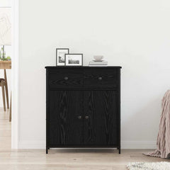 Sideboard 70x30x80 cm Engineered Wood Black oak