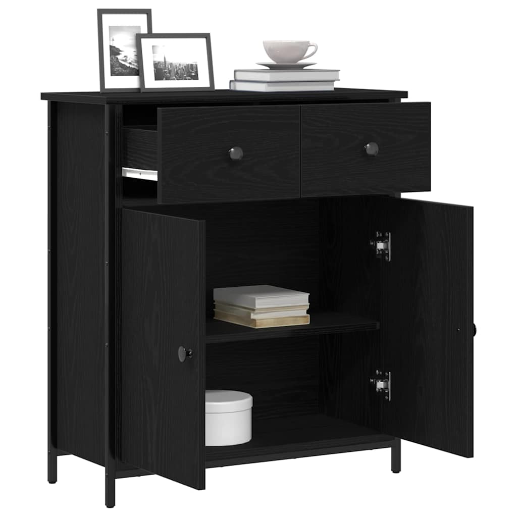 Sideboard 70x30x80 cm Engineered Wood Black oak