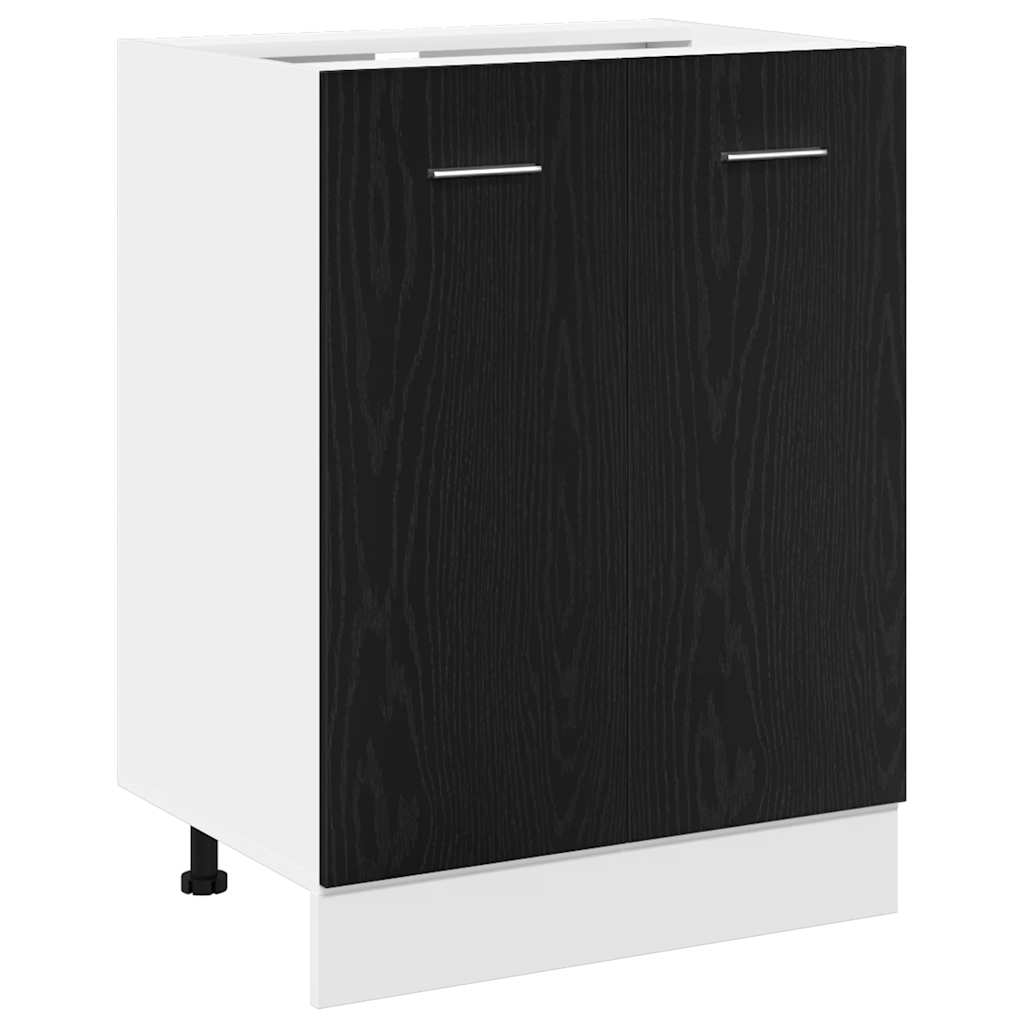 vidaXL Bottom Cabinet Black Oak 60x46x81.5 cm Engineered Wood 2