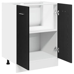 vidaXL Bottom Cabinet Black Oak 60x46x81.5 cm Engineered Wood 5