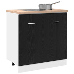 vidaXL Sink Bottom Cabinet Black Oak 80x46x81.5 cm Engineered Wood 4