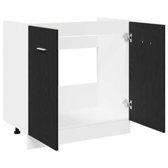 vidaXL Sink Bottom Cabinet Black Oak 80x46x81.5 cm Engineered Wood 5