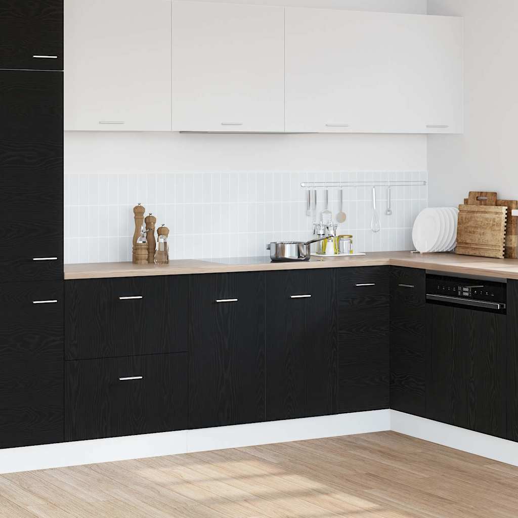 vidaXL Sink Bottom Cabinet Black Oak 80x46x81.5 cm Engineered Wood 1