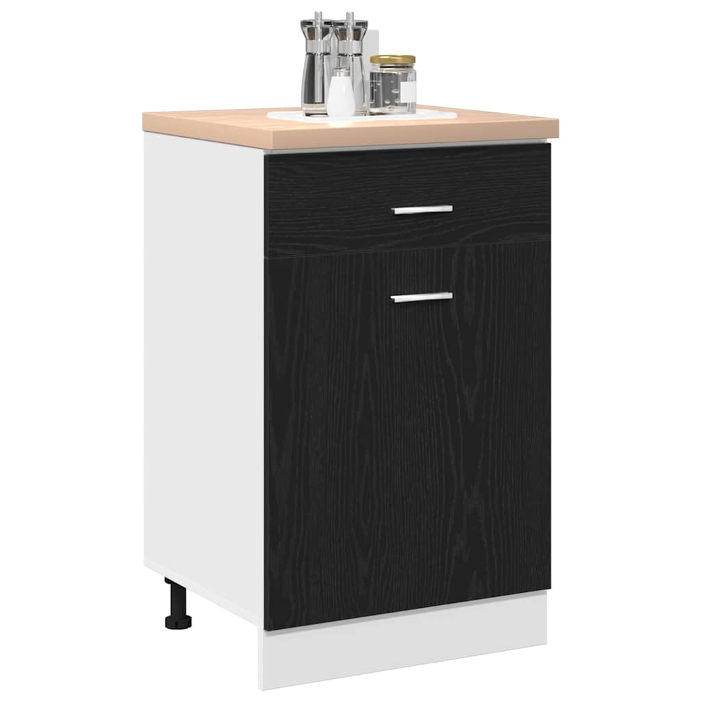 vidaXL Hanging Cabinet Black Oak 50 x 46 x 81.5 cm Engineered Wood 3