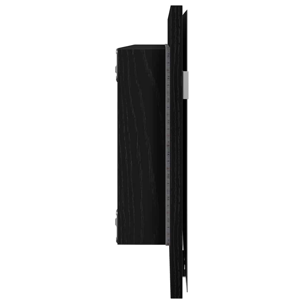 vidaXL Mirror Black oak 80 x 37 cm Glass and Engineered Wood 6