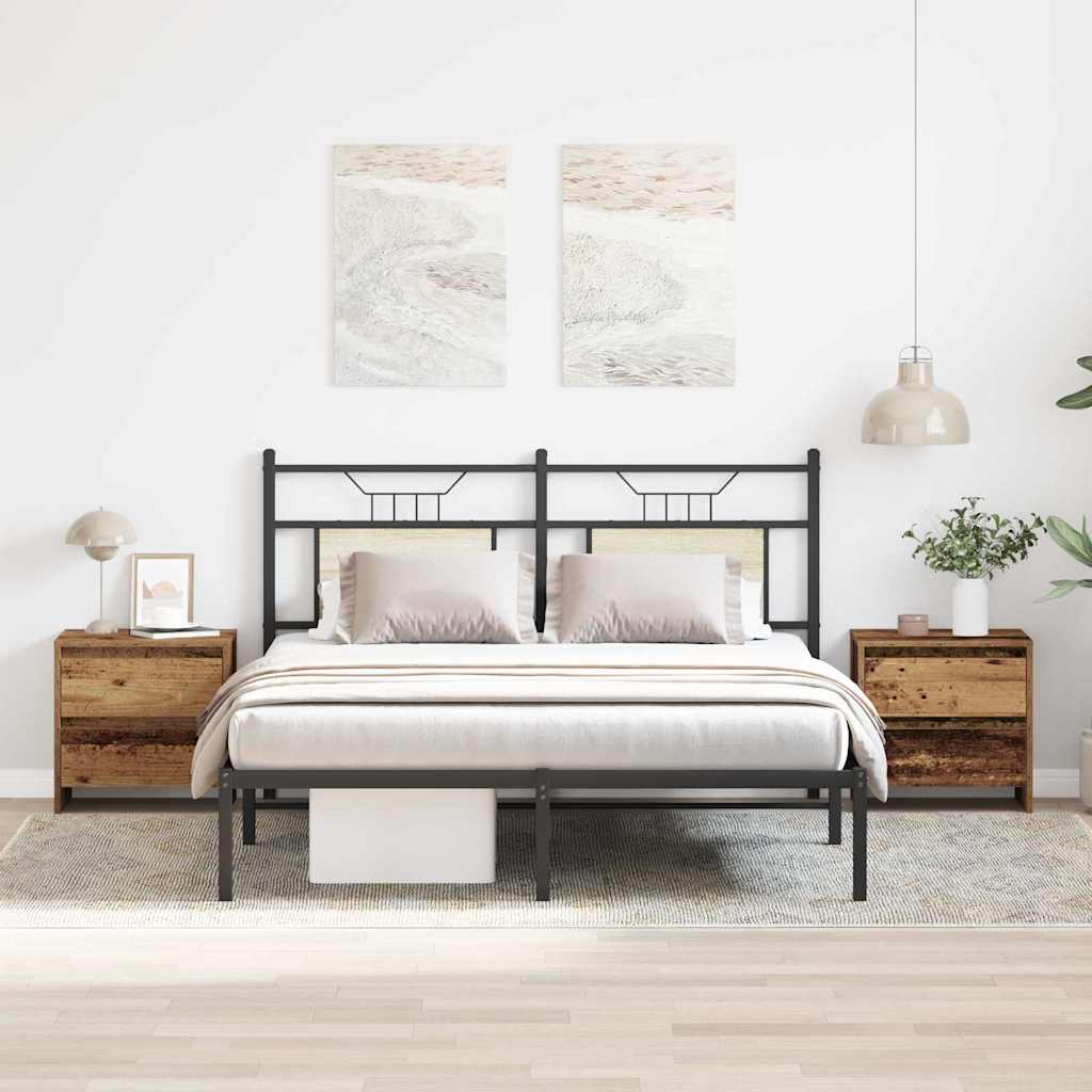 vidaXL Bedside Cabinet 2 pcs Old Wood 45 x 34 x 44.5 cm 1
