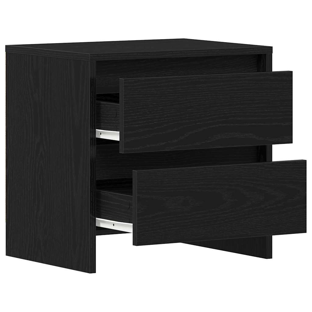 vidaXL Bedside Cabinet Black Oak 45 x 34 x 44.5 cm Engineered Wood 5