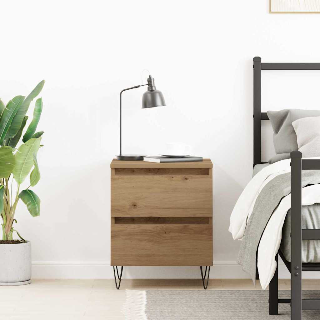 vidaXL Bedside Cabinet Artisan oak 40 x 35 x 50 cm Engineered Wood 4