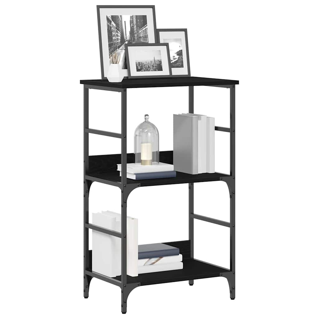vidaXL Bookshelf 2-Tier 50 x 33 x 82 cm Engineered Wood Black Oak 3