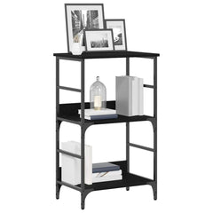 vidaXL Bookshelf 2-Tier 50 x 33 x 82 cm Engineered Wood Black Oak 3