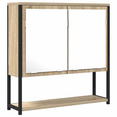 vidaXL Bathroom Mirror Beige 60 x 16 x 60 cm Glass and Engineered Wood 2