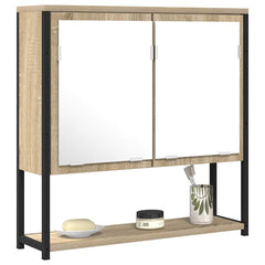 vidaXL Bathroom Mirror Beige 60 x 16 x 60 cm Glass and Engineered Wood 3