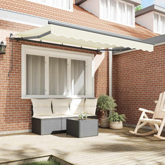 Awning 2.5 x 2 m Light Grey 100% Polyester Manual Cream (anthracite frame)