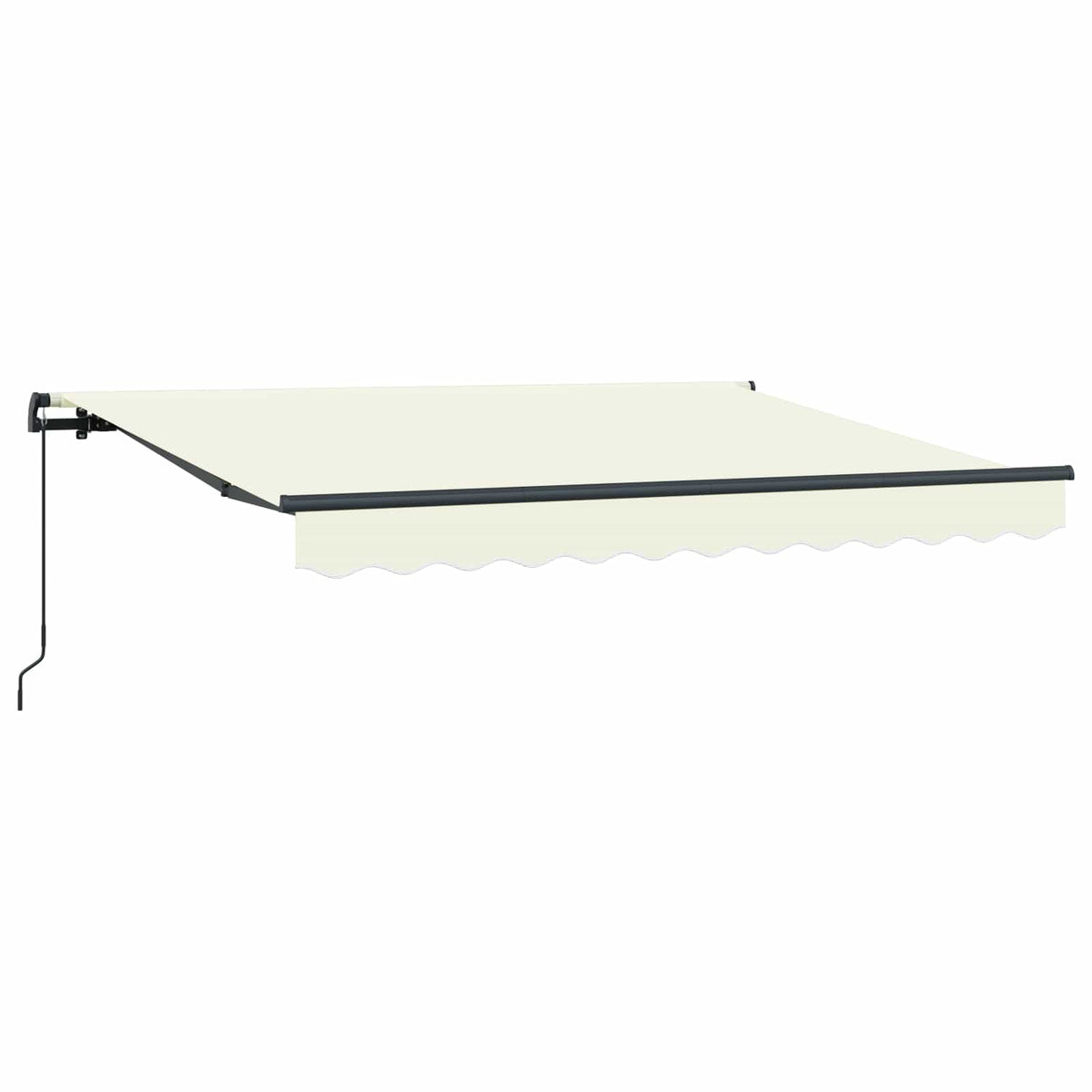 Awning 2.5 x 2 m Light Grey 100% Polyester Manual Cream (anthracite frame)