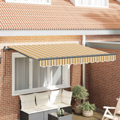 Awning 2.5 x 2 m Light Grey 100% Polyester Manual Yellow and grey (anthracite frame)