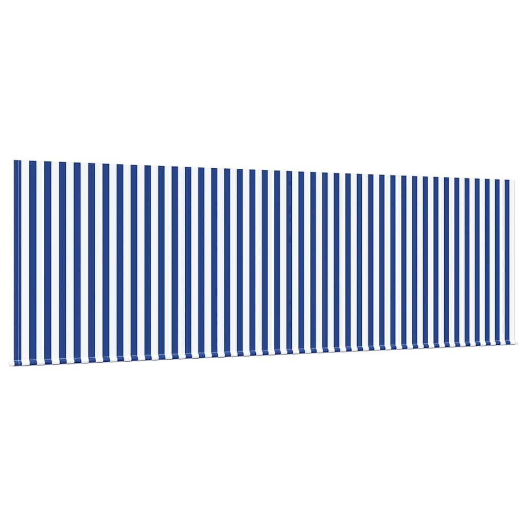 Manual Awning 100% Polyester White 3.5 m Blue and White Stripe