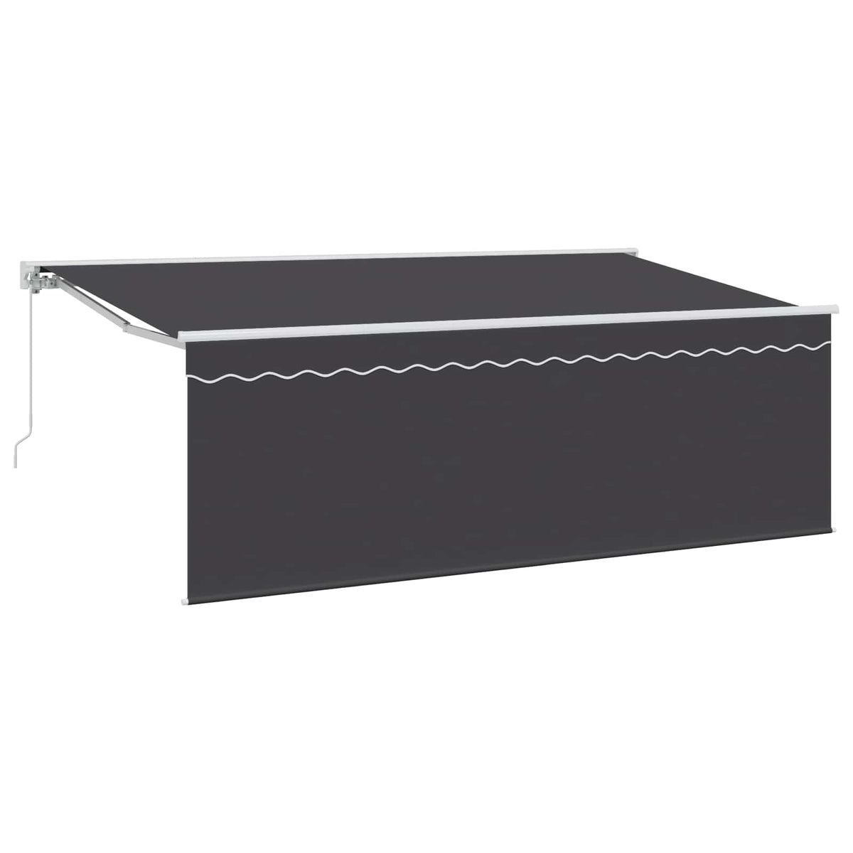 Manual Awning 100% Polyester White 4 m Anthracite