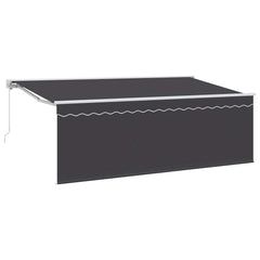 Manual Awning 100% Polyester White 4 m Anthracite