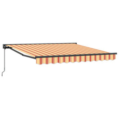 vidaXL Manual Awning 3 x 2.5 m Yellow Orange and White Stripe 2