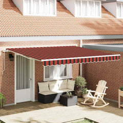 Retractable Awning Orange and Brown 400 x 300 cm with white frame