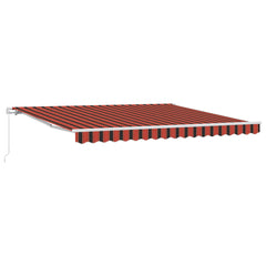 Retractable Awning Orange and Brown 400 x 300 cm with white frame