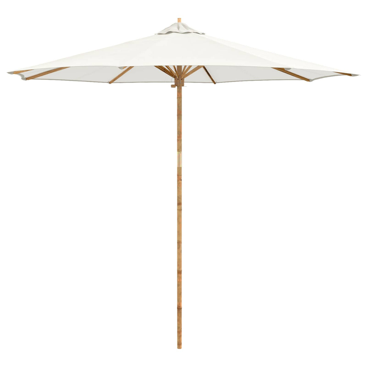 Garden Parasol Round Ø 150 x 210 cm Bamboo Cream white 270 cm 260 cm 270 cm